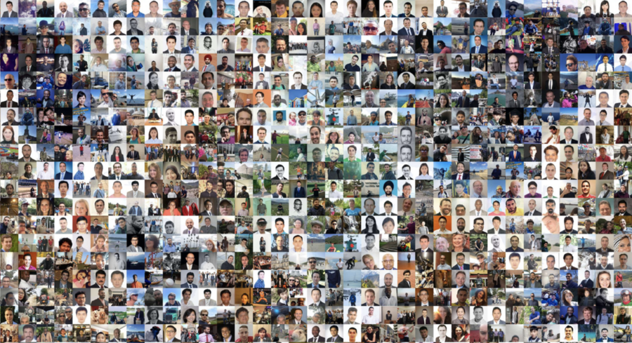 Mosaic made from thousands of photos, mostly faces, submitted by MicroMasters learners