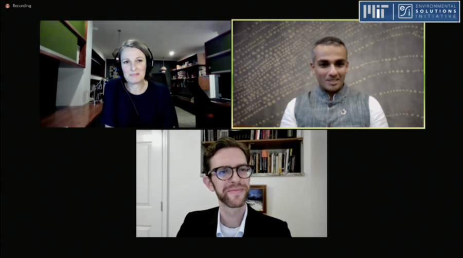 Online conference screen featuring three individuals: Deanna Kemp, Rohitesh Dhawan, and Scott Odell
