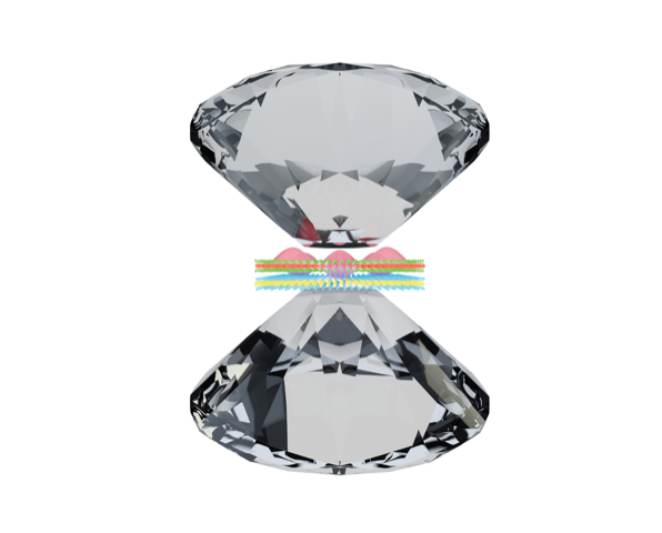 The flat tips of two diamonds compress an atomically thin material, represented abstractly.