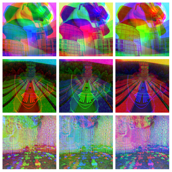 AI-generated multicolor grid of nine squares