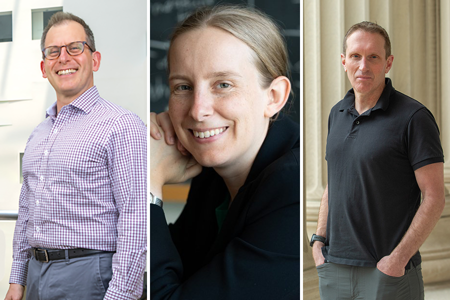 Headshots of Roger Levy, Tracy Slatyer, and Martin Wainwright