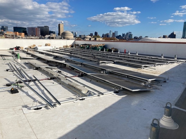 Brackets for solar panels on a roof
