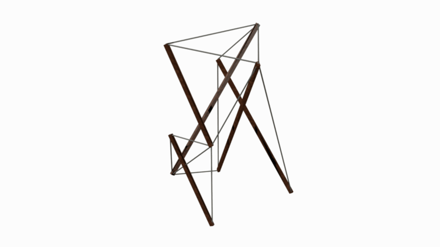 An animated isometric rendering of a bridge structure is shown from three different perspectives.