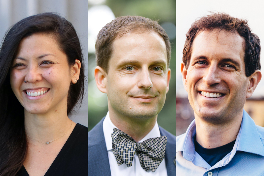 Side-by-side headshots of Paloma Duong, Frank Schilbach, and Justin Steil.