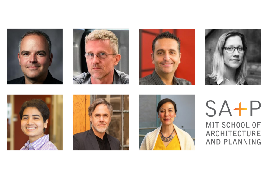 7 thumbnail portrait photos of MIT faculty