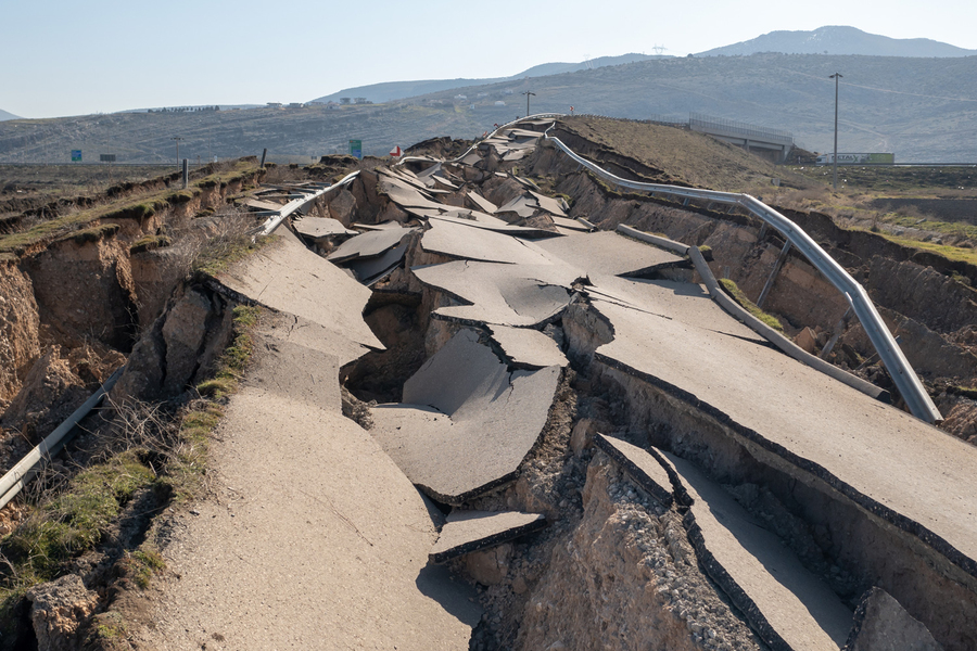 A undulating, destroyed highway.
