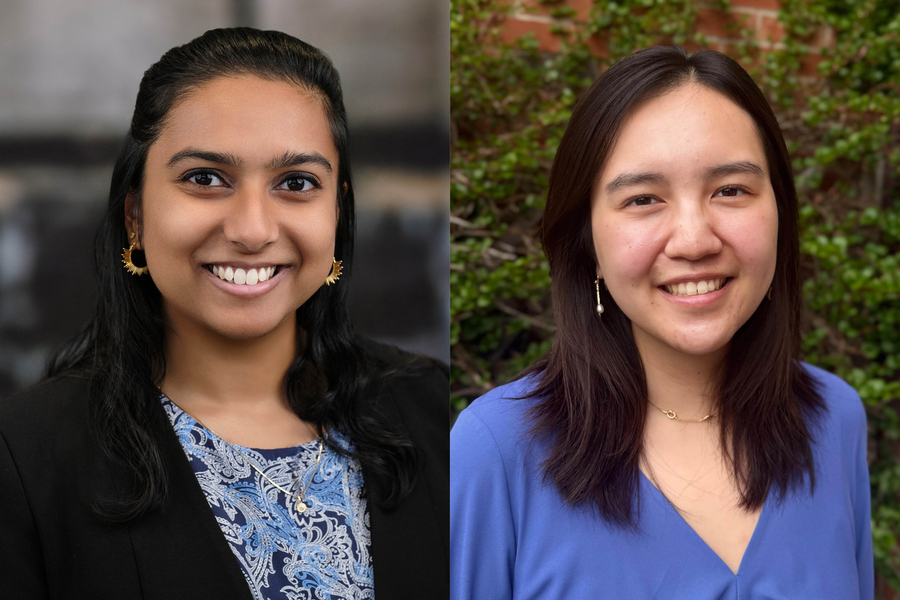 Headshots of Mitali Chowdhury and Christina Kim