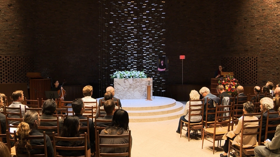 Screen capture from a video of Thomas Rose’s memorial service