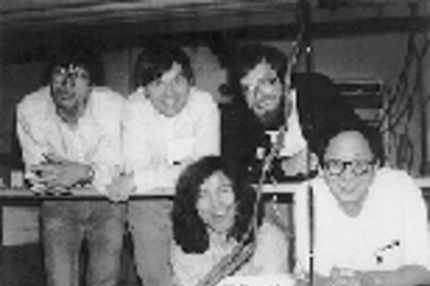 Nobel Prize work was being done on Feb. 16, 1984, in MIT's Francis Bitter National Magnet Laboratory when visiting scientists Horst Stï¿½ï¿½ï¿½ï¿½ï¿½ï¿½rmer (left front) and Daniel Tsui (right front) posed on the balcony above MIT's Hybrid II magnet, at the time the world's most powerful DC magnet. Behind Stï¿½ï¿½ï¿½ï¿½ï¿½ï¿½rmer and Tsui are, left to right, Alb...