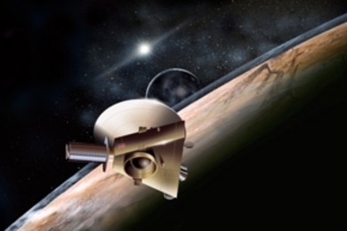 An artist's rendering of the New Horizons spacecraft.