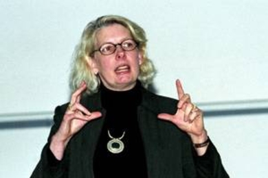 Wyn Kelley, a lecturer in literature, spoke on integrating multimedia into        presentations at a conference sponsored by the Comparative Media Studies Program.