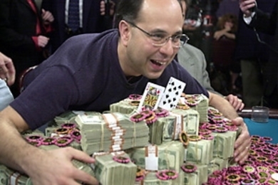 Rob Varkonyi (S.B. 1983) tries to get a handle on his $2 million jackpot        after a dramatic win at the World Series of Poker in Las Vegas. A program about this year's event will be shown on cable TV this fall.