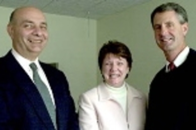 From left: James Wallace, Patricia Kennedy Graham, and David McCormick