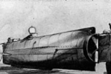 Confederate submarine H.L. Hunley, 1902 sketch