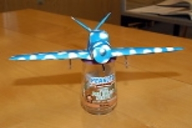A colorful entrant in the airplane contest's Aesthetics category.
