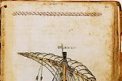 A drawing of a Venetian galley from a folio page of the 15th-century manuscript of Michael of Rhodes.