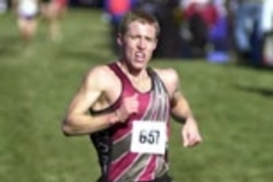 Ben Schmeckpeper wins the NCAA New England Division III Regional at the Twin Brook cross country course in Cumberland, Maine.
