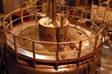 MIT and Columbia University researchers have begun an experiment at the Plasma Fusion and Science Center that could lead to a new source of energy. Key to the work is this huge vessel reminiscent of a spaceship.