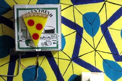 'Emergency pizza button' created by East Campus students Adam Kraft, Dave Nelson and Quinn Mahoney.