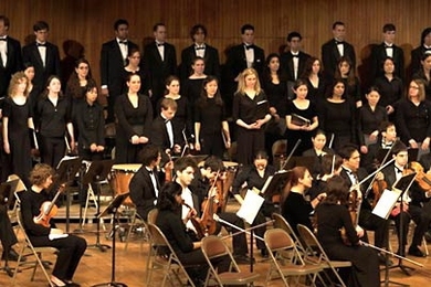 The MIT Concert Choir, above, will perform with the University Choir of Lausanne, Switzerland on April 28. The two groups will hold a student research symposium on April 26.