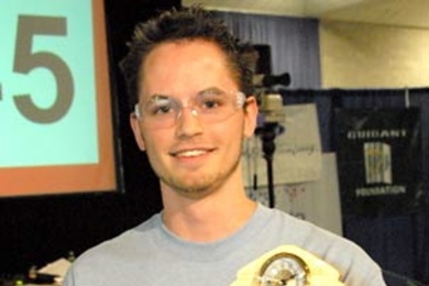 Sophomore Gregory Schroll, winner of this year's 2.007 contest, attributed his victory to driving practice and mastering CAD software.