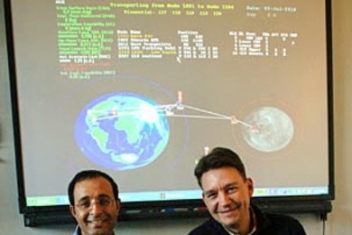 MIT researchers David Simchi-Levi, left, and Olivier L. de Weck released version 1.3 of their SpaceNet software this month.