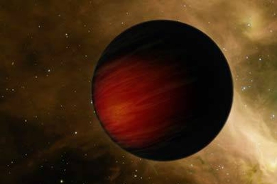 This artist's concept illustrates the hottest planet yet observed in the universe. The scorching ball of gas, a "hot Jupiter" called HD 149026b, is a sweltering 3,700 degrees Fahrenheit (2,040 degrees Celsius) -- about 3 times hotter than the rocky surface of Venus, the hottest planet in our solar system.