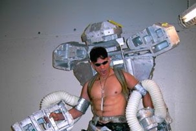 The MIT Dance Theater Ensemble's production of 'Madness at Mokuba' features giant robots (such as the one portrayed here by Kristof Erkiletian) among its many characters. <a onclick="MM_openBrWindow('anime-1-enlarged.html','','width=509, height=583')">
<span onmouseover="this.className='cursorChange';">Open image gallery</span>
</a>
<noscript> <a href="anime-1-enlarged.html">
<em>(no JavaScrip...