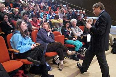 MIT Professor Eric Lander describes the future of biology in an inspirational talk to high school students as part of the annual meeting of the American Junior Academy of Science.