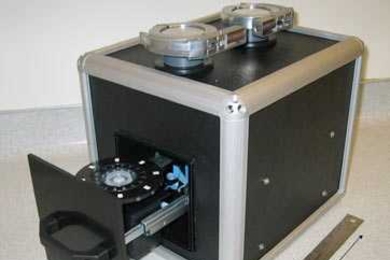 This prototype of the PANTHER device is about one cubic foot and weighs 37 pounds.