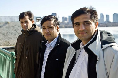From left to right, Arjun Nair, Murali Govindaswamy and Ashish Kothari, 2009-2010 fellows at the Legatum Center for Development &amp; Entrepreneurship