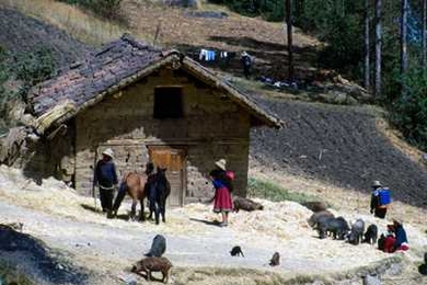 A farm in the Peruvian Andes. An MIT economics student has shown that there are deep historical roots of poverty and wealth among Peru's agrarian communities.