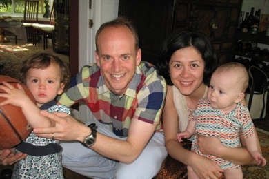 John Ochsendorf, Anne Carney, and their two children, Lucia and Liam.