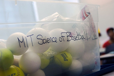 The Science of Baseball is a four-week summer program at MIT focused on the principles of math, physics and statistics as they apply to baseball. Approximately 40 middle-school-aged boys from the Boston/Cambridge area split their days between morning science classes and afternoons on the ball field.