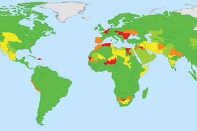 Percent of agricultural water threatened under a dry climate change scenario, given 2050 municipal and industrial withdrawals and environmental flow requirements