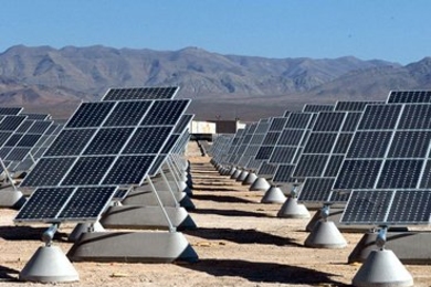 The Solar Power Plant located at Nellis Air Force Base in Nevada. Suntech was the largest module supplier for the project.
