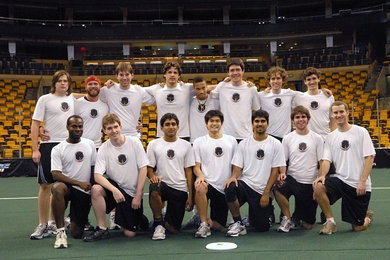 The MIT men's club ultimate frisbee team faced off against WPI in a friendly scrimmage at the TD Banknorth Garden in Boston earlier this month.