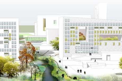 Fine-grained, high-density, mixed-use carefully oriented to the sun.