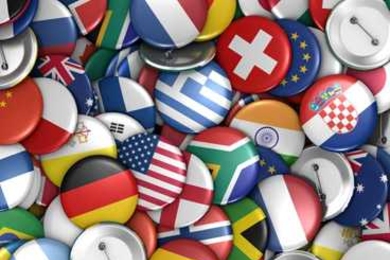 Photo of country flag pins