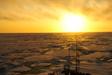 Taken from the Canadian Research Icebreaker CCGS Amundsen, in the Beaufort Sea in September 2009.