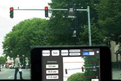 Where previous experimental traffic-light advisory systems used GPS data or data from traffic sensors, SignalGuru uses visual data from cellphone cameras.