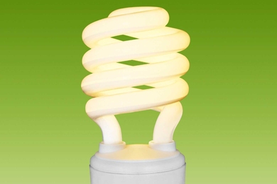 Illustration of a compact fluorescent light bulb