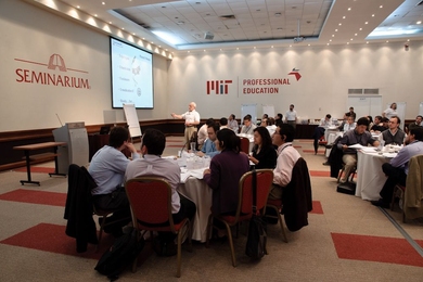 Professor Earll Murman, of the Department of Aeronautics and Astronautics, kicks off the Lean Enterprise program in Santiago, Chile.