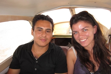 Dean A. Horn Award winner, Katy Olesnavage, and Stelios Ioannou from The Cyprus Institute on board data acquisition flight along the Cyprus coast.