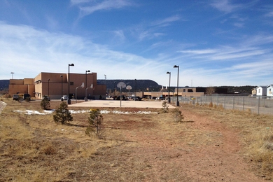 Navajo Middle School — where senior Joe Conte developed an outer space unit for the school's sixth-grade science class — sits on the Navajo Nation in New Mexico.
