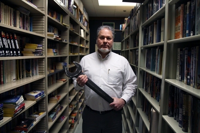 The MIT Science Fiction Society — one of the three largest publicly available collections of science fiction literature in the world — attracts passionate devotees of the genre. Jack Stevens '76, has been a member for more than 40 years and staffs the library on Wednesday nights.