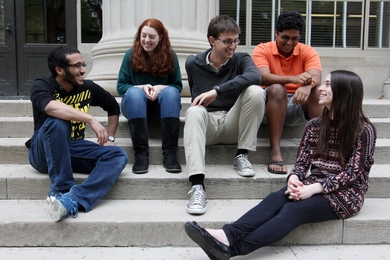 Members of the Class of 2015, from left, Abdulaziz Alghunaim, Elana Ben-Akiva, Jeffrey Sperling, Fernando Nunez and Jennifer Plotkin.