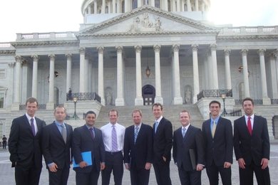 left to right: Ian Faust, Dan Brunner, Harold Barnard, Mike Garrett, Bob Mumgaard, Zach Hartwig, John Walk, Brandon Sorbom, Evan Davis