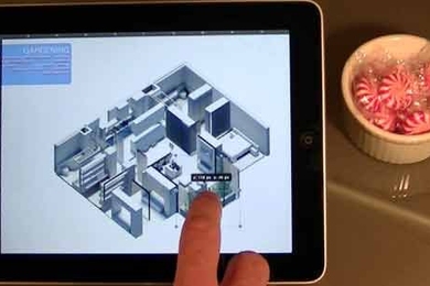 Tablet interface showing the process of refining a personalized design, assembled using a matching algorithm.