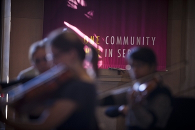 On Saturday, Dec. 15 at 11:30 a.m. in MIT's Lobby 7, string players in the MIT Symphony Orchestra and other area musicians played a musical memorial for victims of Friday's elementary-school shooting in Newtown, Conn.